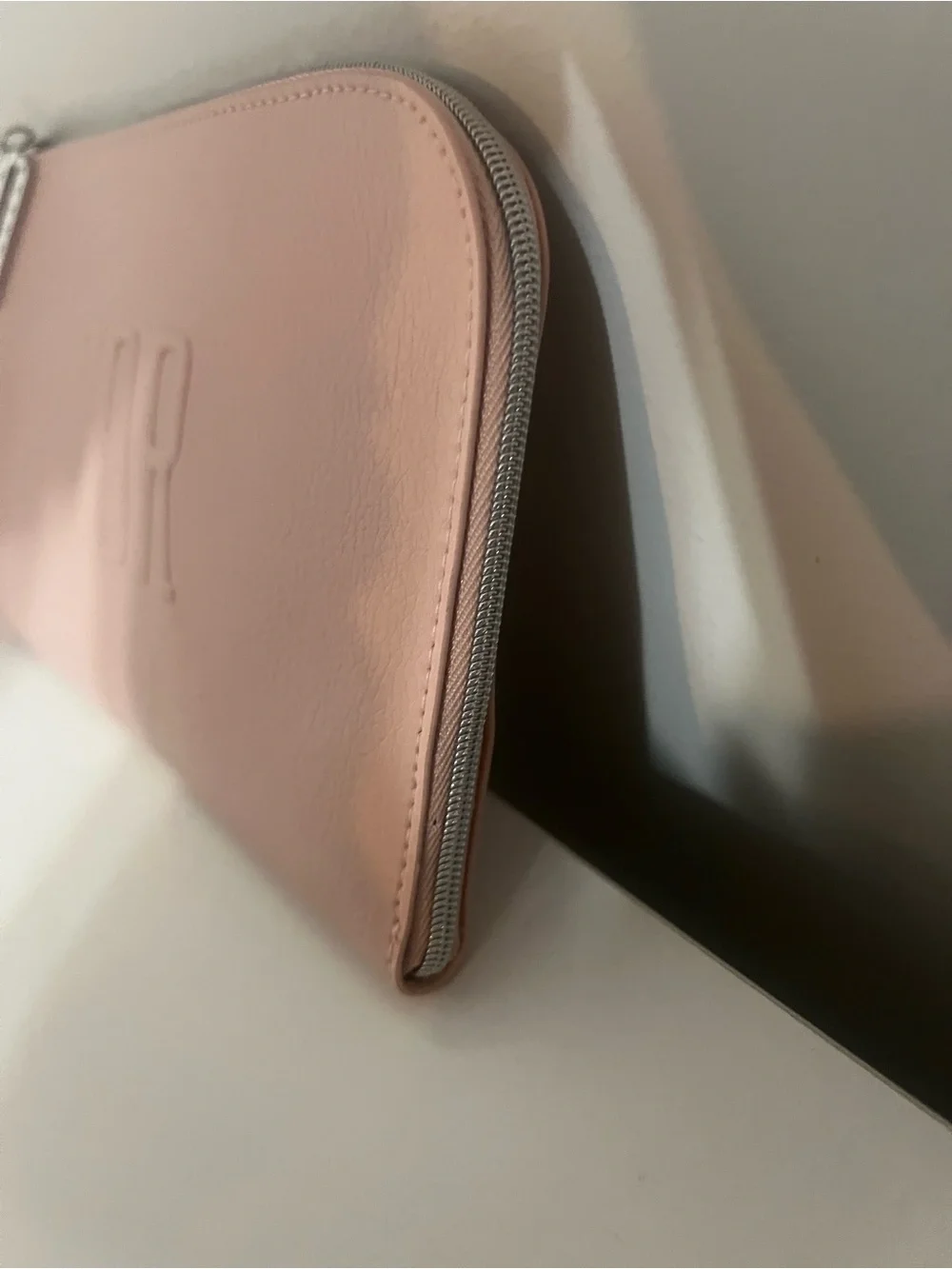 Dior Pink Embossed Leather Cosmetic Pouch